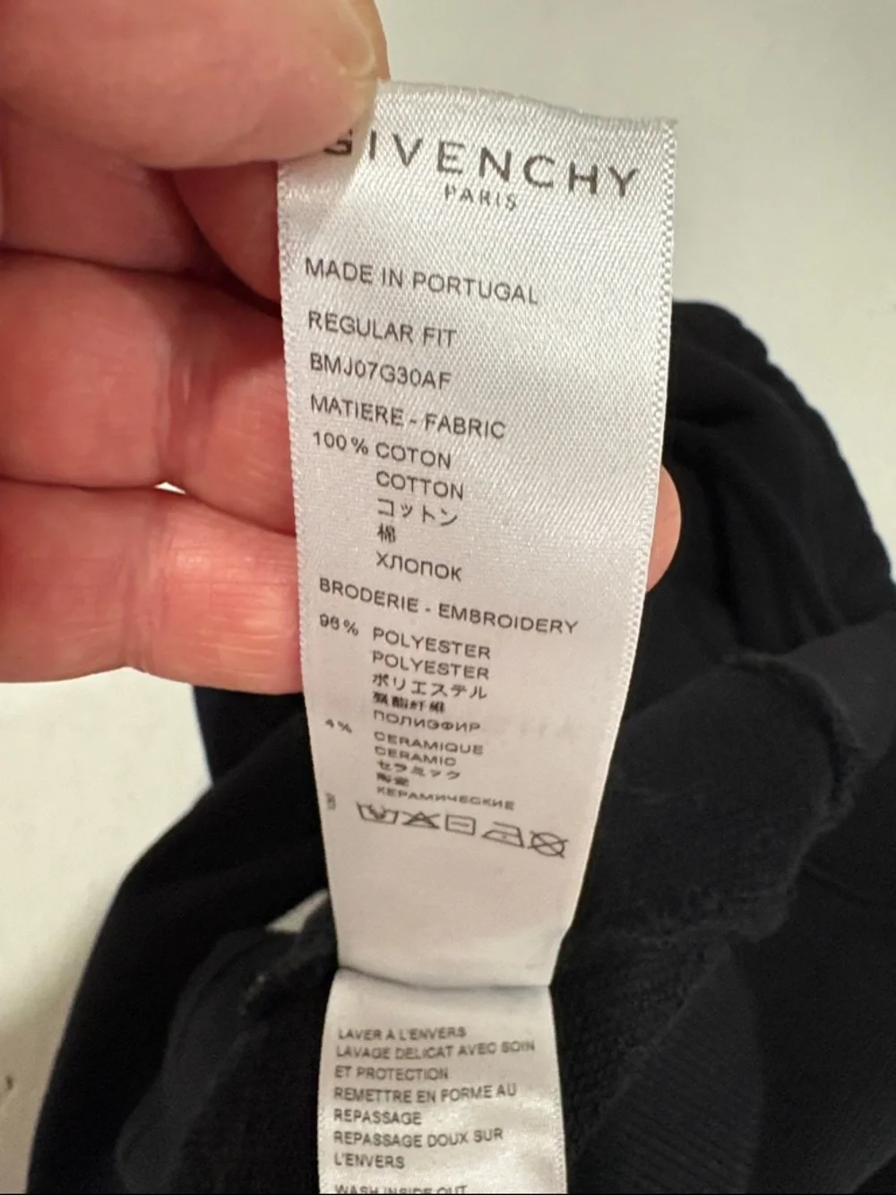 Givenchy Black Hoodie with White Diagonal Embroidered Logo XL Unisex - Picture 5 of 16